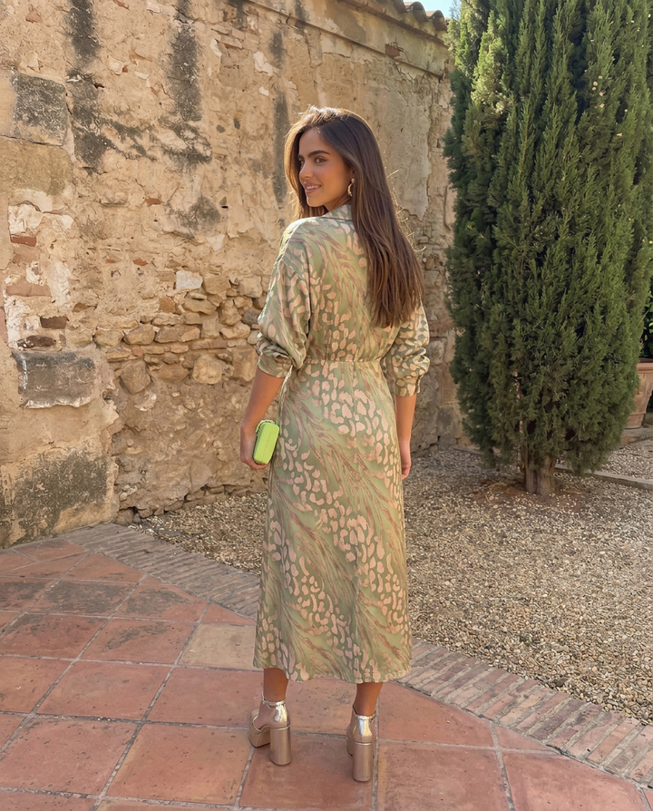Elegant two-piece event dress by Emma & Rose Cape Town, featuring a flowing design and intricate detailing.