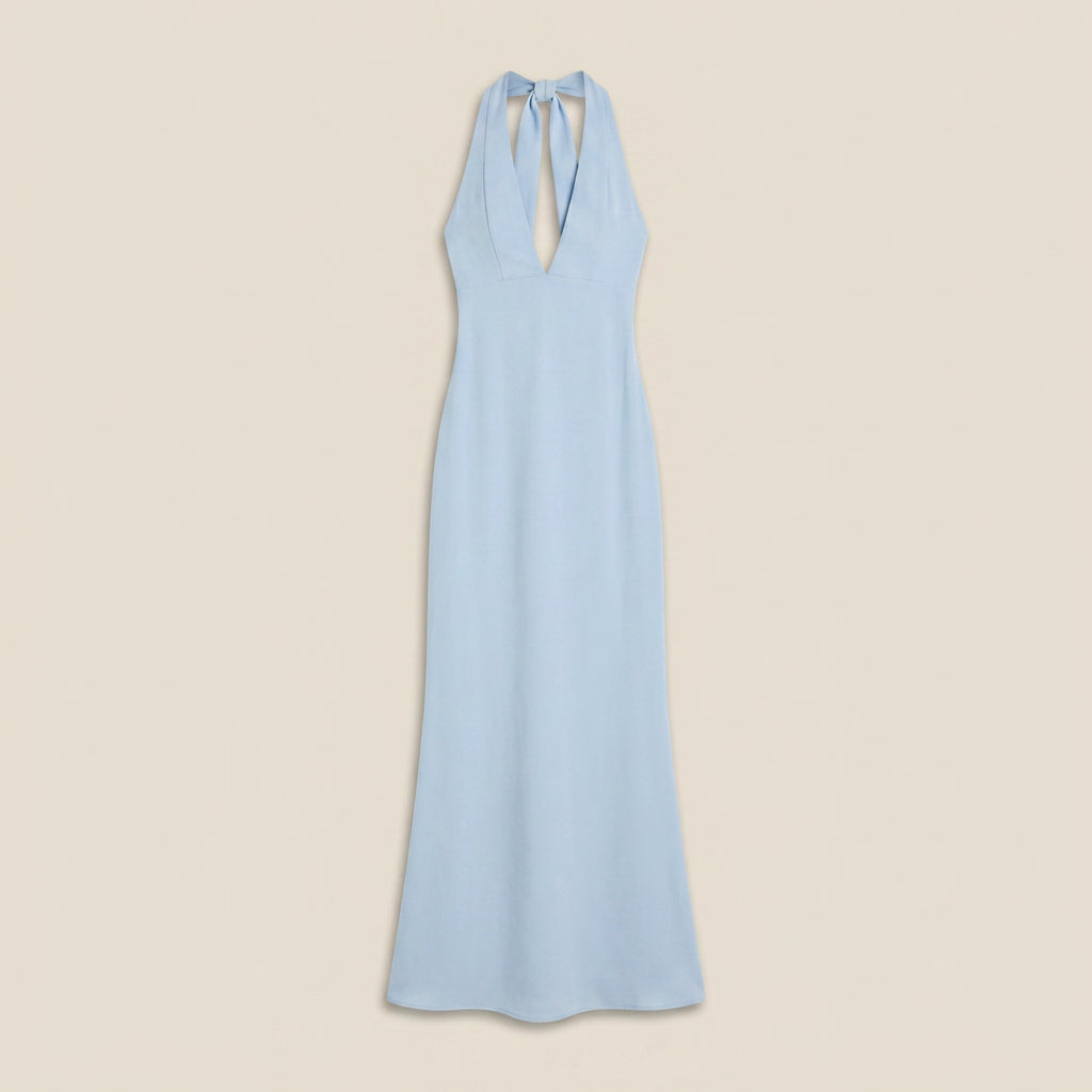 Ladies Gala Dress Halter V-Neck with Open Back