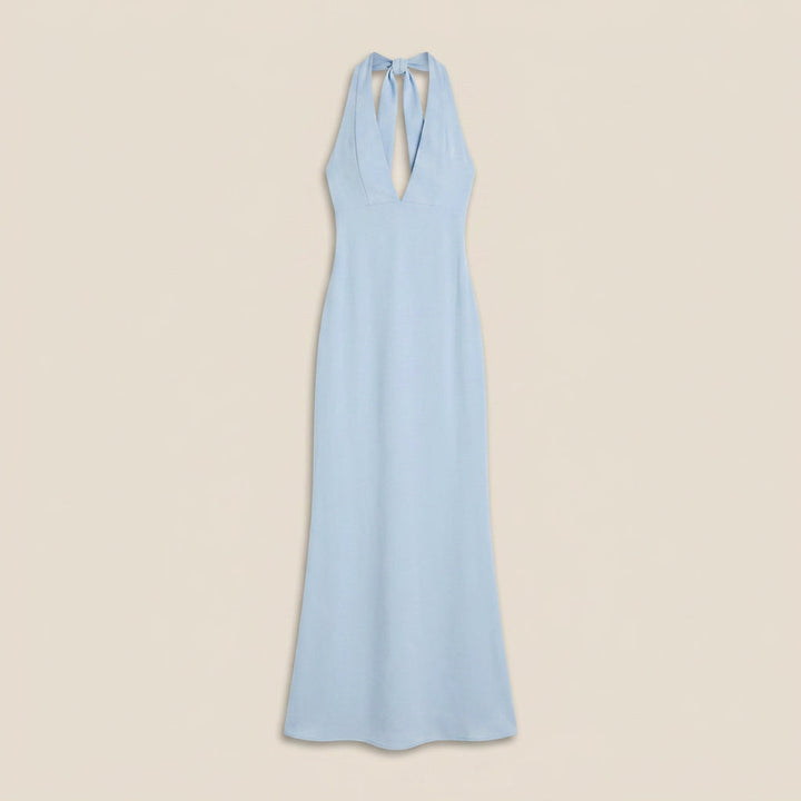 Ladies Gala Dress Halter V-Neck with Open Back