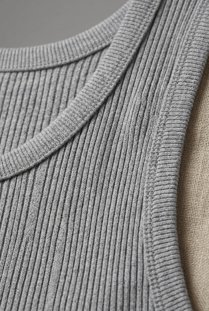Men's Slim Fit Tank Top – Ribbed, Suitable for Spring and Summer