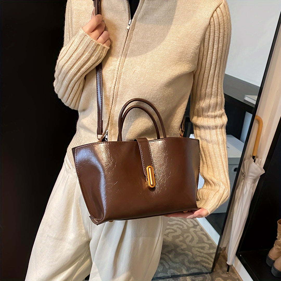 Amalfi Glossy Chic Tote, view 8 - Elena Harper