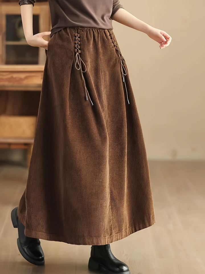 Aquilina Cozy Velvet Skirt, view 3 - Elena Harper