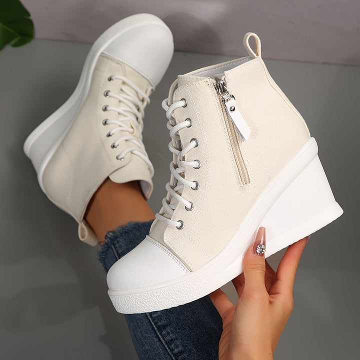 Sara Chic Wedge Sneakers, view 4 - Elena Harper