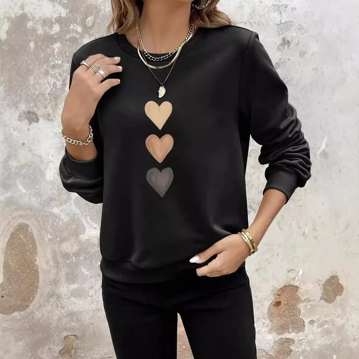 Heart Printed Sweatshirt for Women – Stylish Casual and Comfortable Top