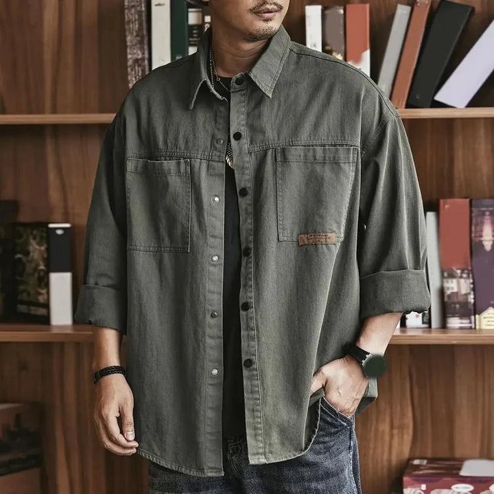 Gianni Large Shirt in Classic Vintage Look, view 3 - Elena Harper