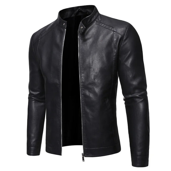 LAURENT MONACO | LEATHER JACKET WITH HIGH COLLAR