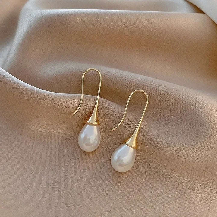 Classic Pearl Helena Earrings, view 2 - Elena Harper