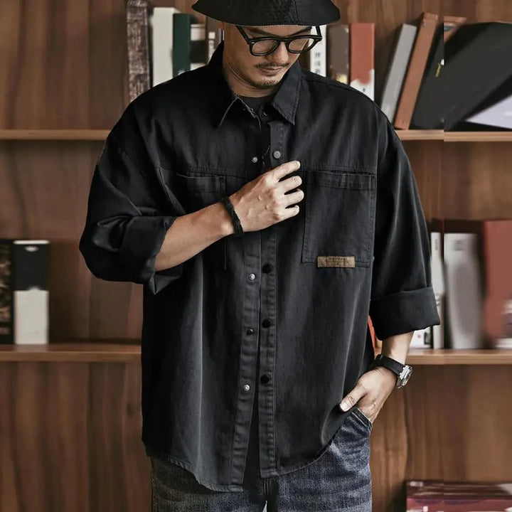 Gianni Large Shirt in Classic Vintage Look, view 4 - Elena Harper