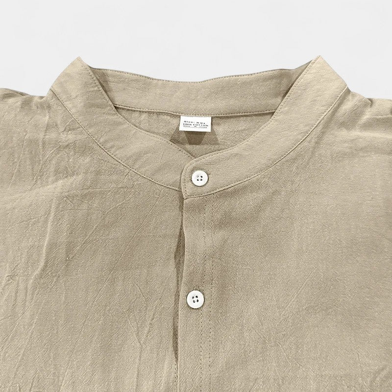 MEN'S UTILITY STYLE HIGH COLLAR SHIRT