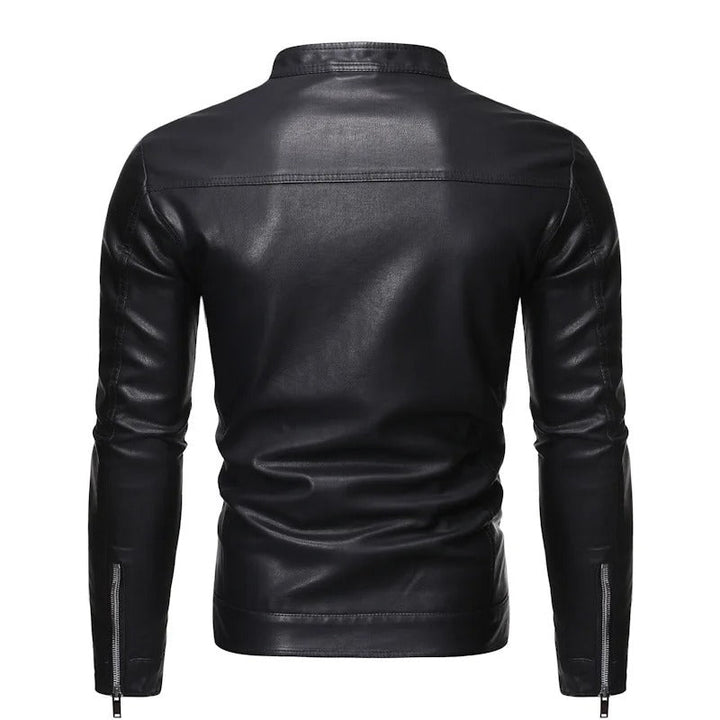 LAURENT MONACO | LEATHER JACKET WITH HIGH COLLAR
