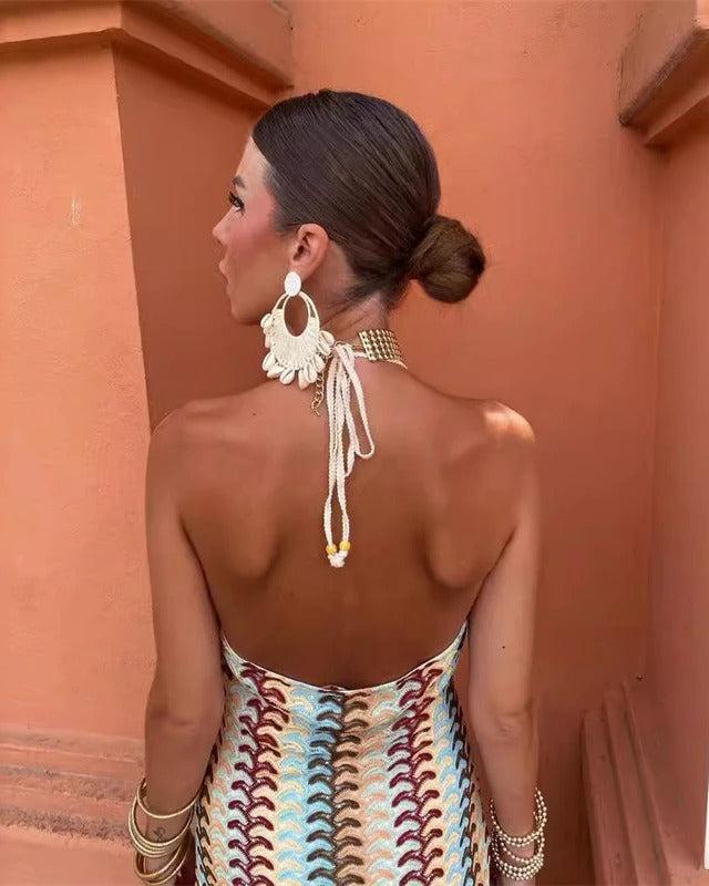 Arlette Boho Crochet Beach Tunic Dress - Elena Harper