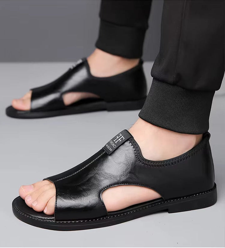 Boriss Comfortable Leather Sandal, view 3 - Elena Harper