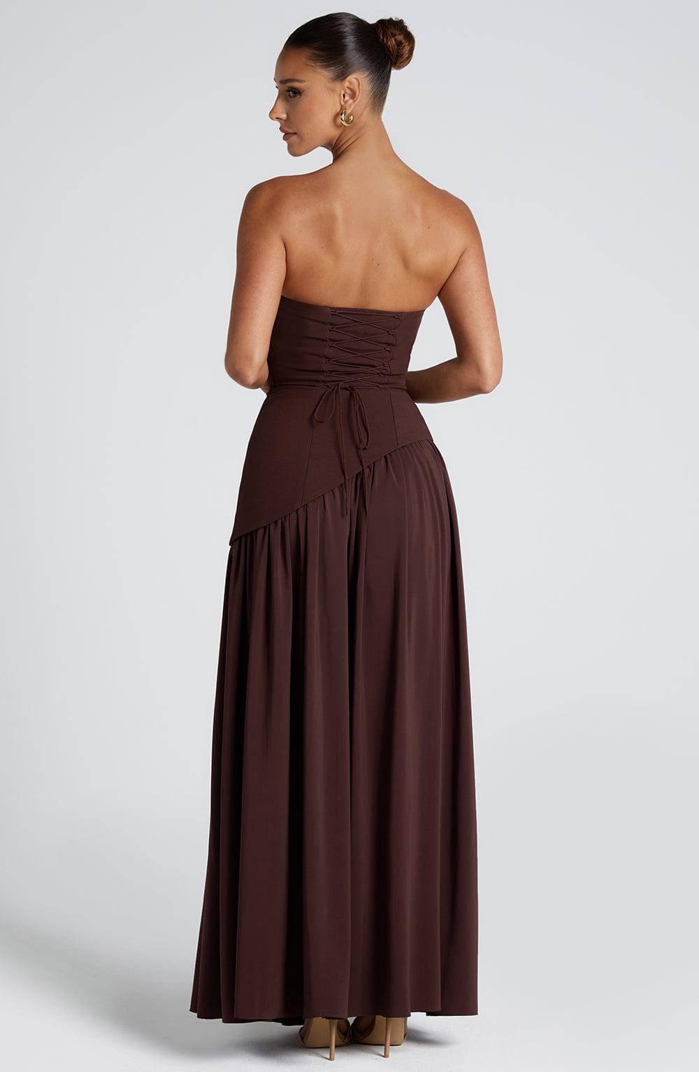 Marisela™ Emma & Rose Cape Town plum maxi dress with elegant flowy fabric and sophisticated design, perfect for formal occasions