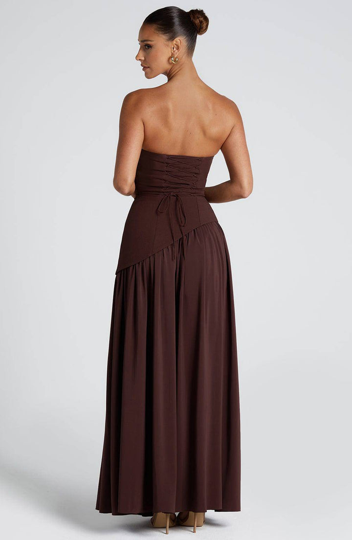Marisela™ Emma & Rose Cape Town plum maxi dress with elegant flowy fabric and sophisticated design, perfect for formal occasions