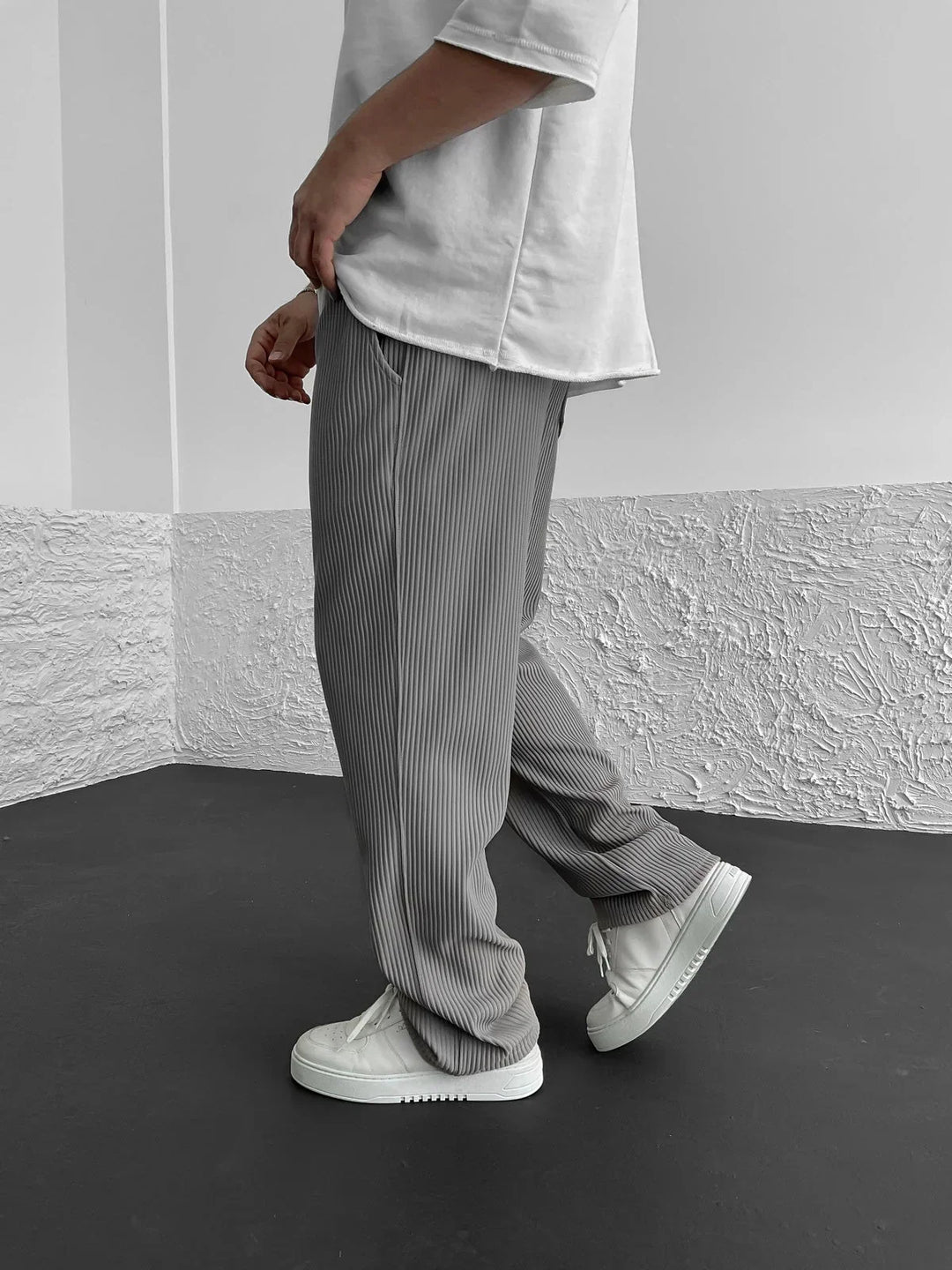 Marion Casual Loose Cord Pants with Drawstring - Elena Harper