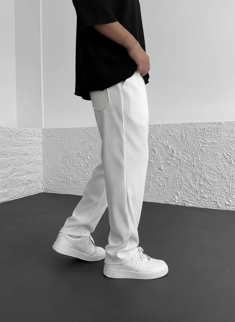 Marion Casual Loose Cord Pants with Drawstring - Elena Harper