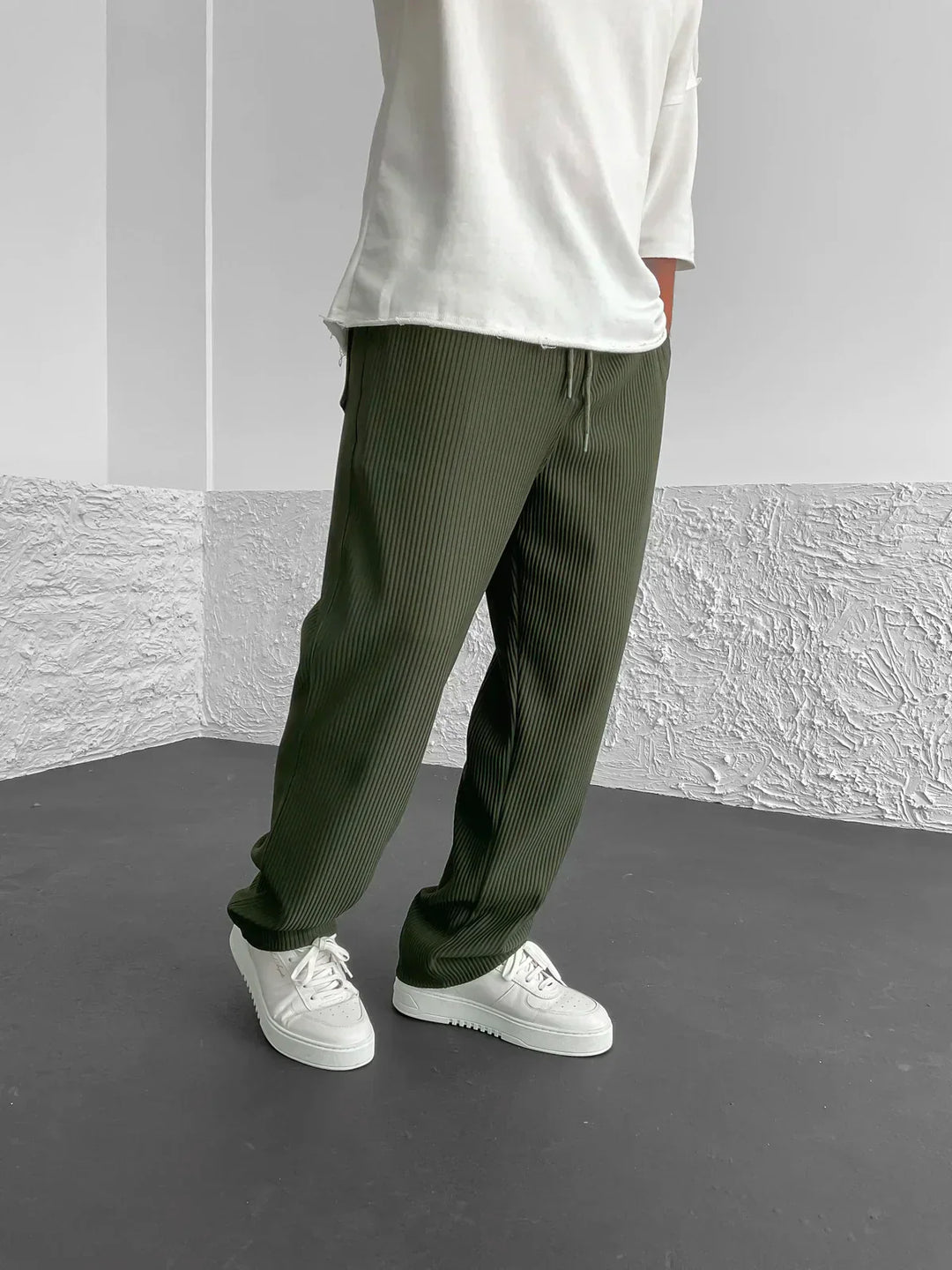 Marion Casual Loose Cord Pants with Drawstring - Elena Harper