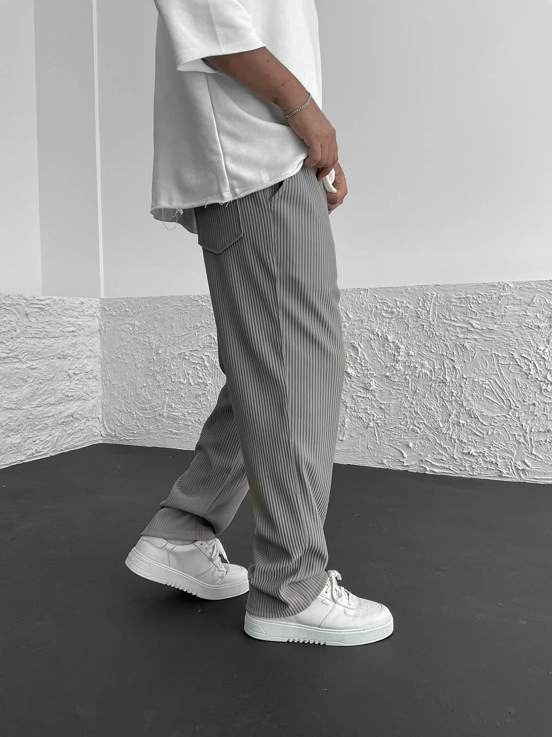 Marion Casual Loose Cord Pants with Drawstring - Elena Harper