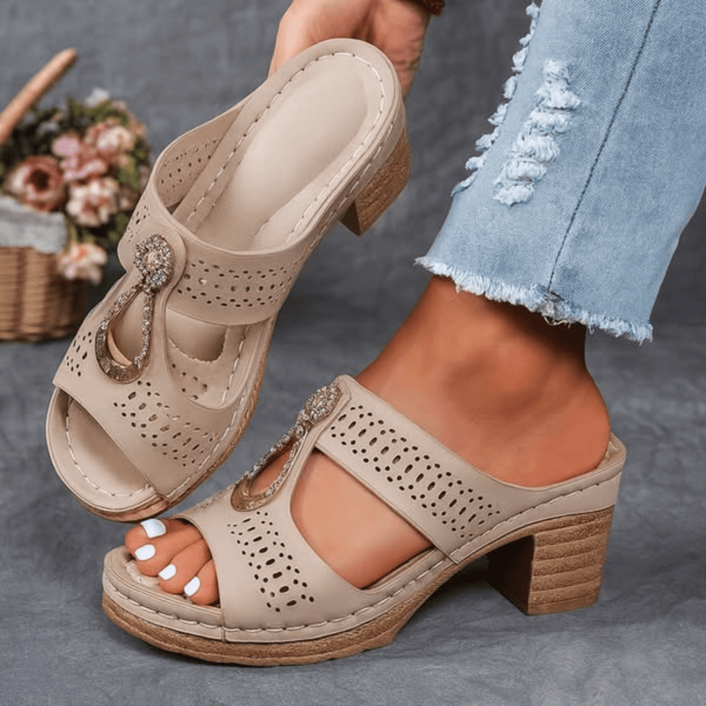 Comfortable orthopaedic sandals from Emma & Rose Cape Town, featuring supportive design and stylish beige straps.