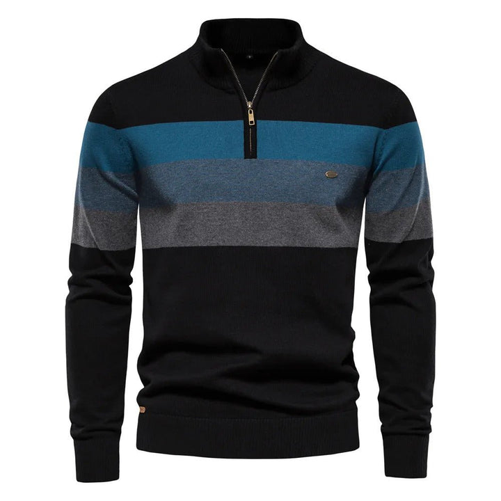 Mason | Men's Striped Quarter Zip Sweater