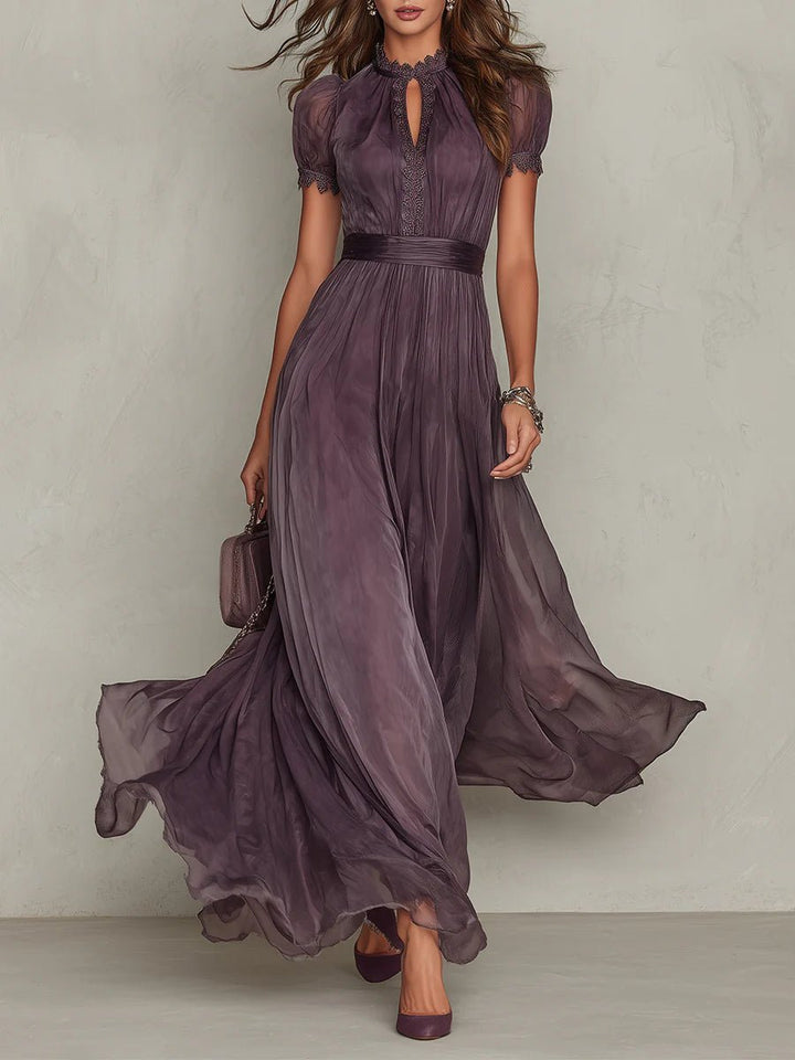Aria | Maxi Dress Short Sleeve Keyhole Neckline Flowing Elegant