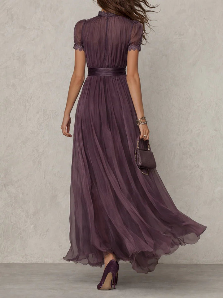 Aria | Maxi Dress Short Sleeve Keyhole Neckline Flowing Elegant