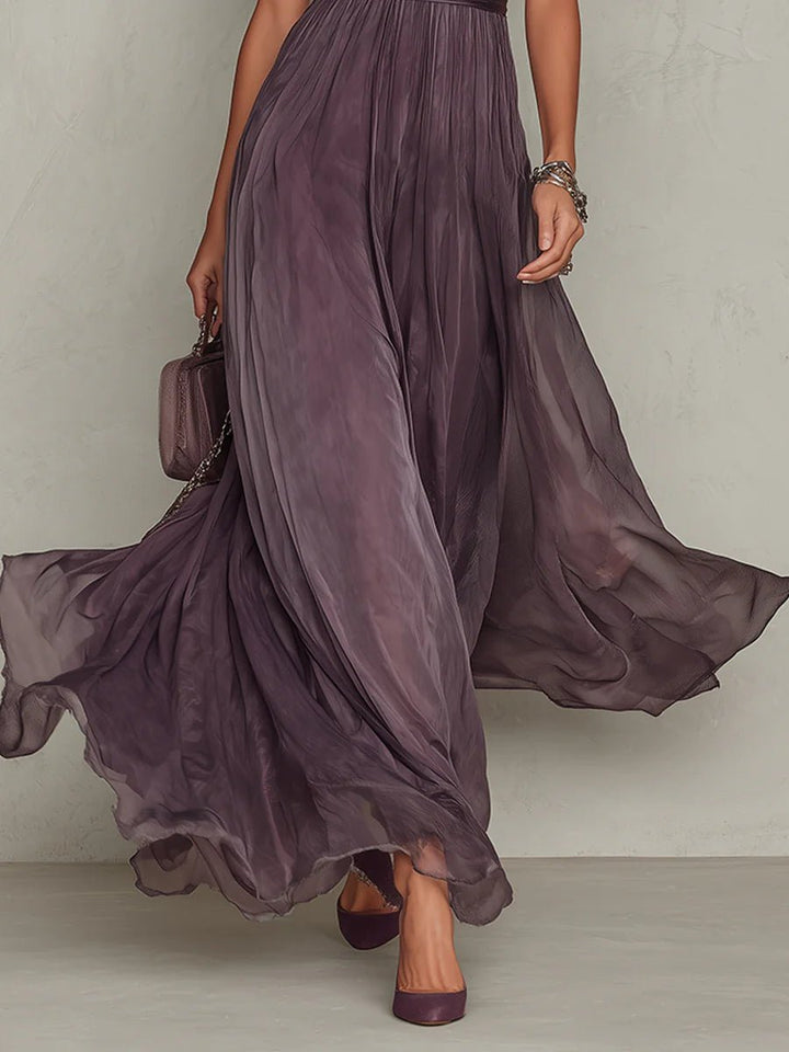 Aria | Maxi Dress Short Sleeve Keyhole Neckline Flowing Elegant