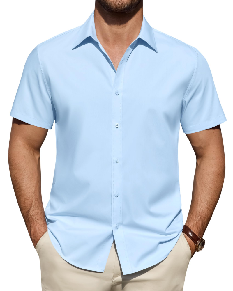 Men's Slim Fit Shirt – With Buttons, Suitable for Work and Casual Use
