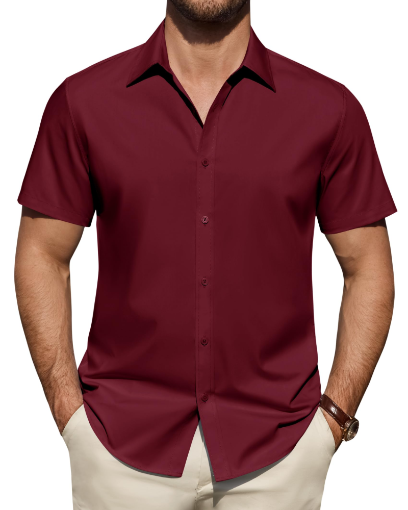 Men's Slim Fit Shirt – With Buttons, Suitable for Work and Casual Use