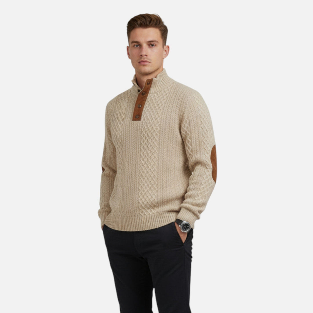 Men's Classic Cable-Knit Pullover Sweater