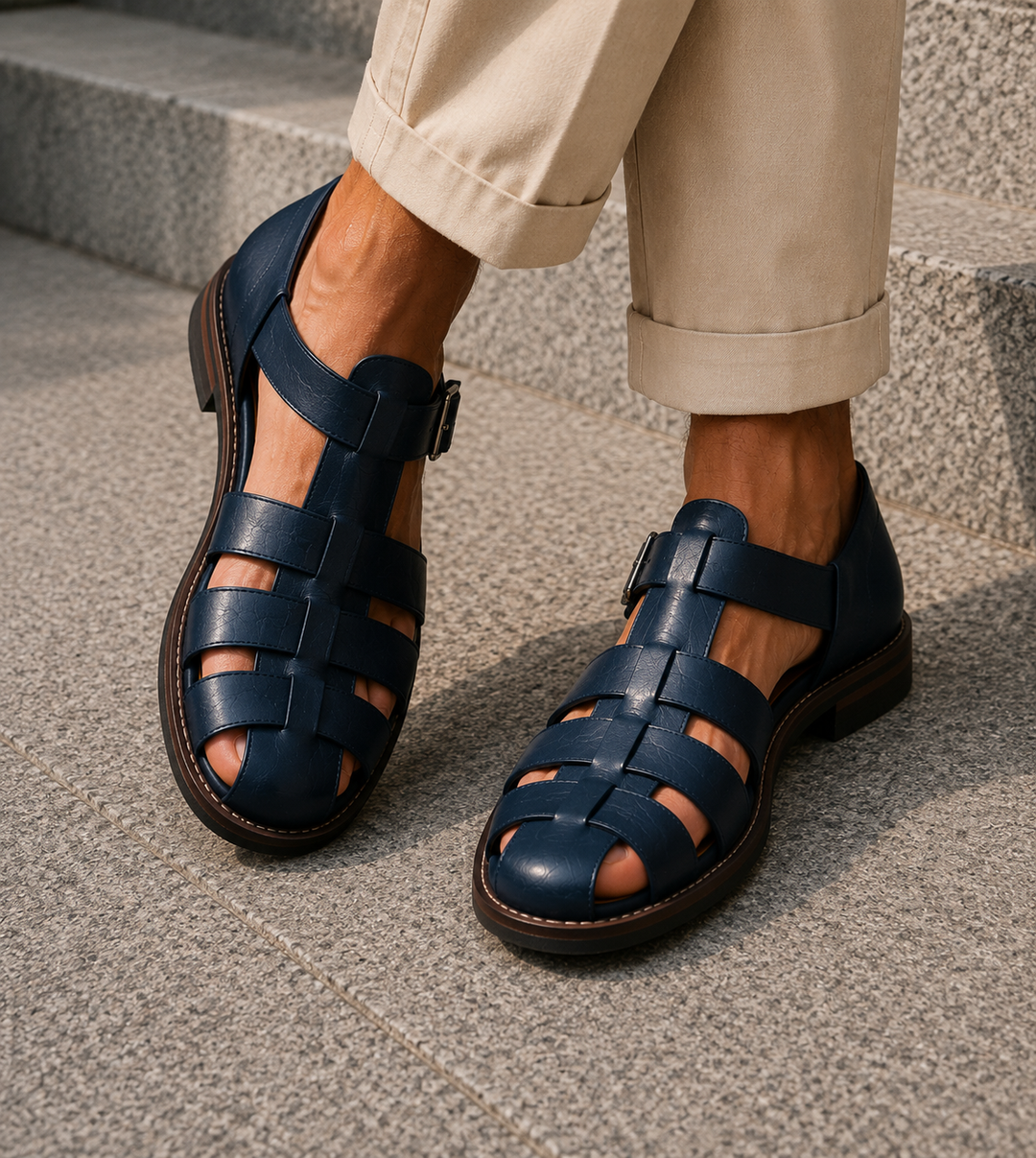 Men's Closed-Toe Fisherman Sandals for Summer Comfort