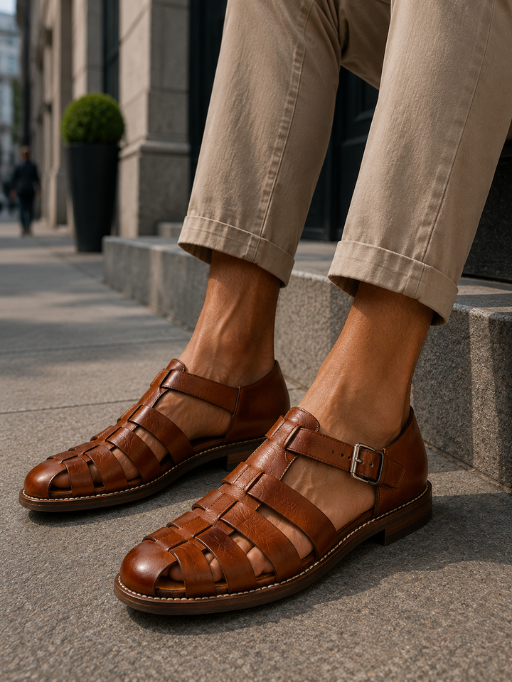 Men's Closed-Toe Fisherman Sandals for Summer Comfort