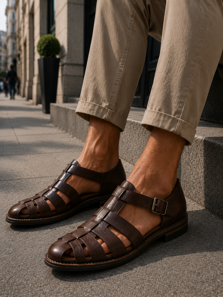 Men's Closed-Toe Fisherman Sandals for Summer Comfort