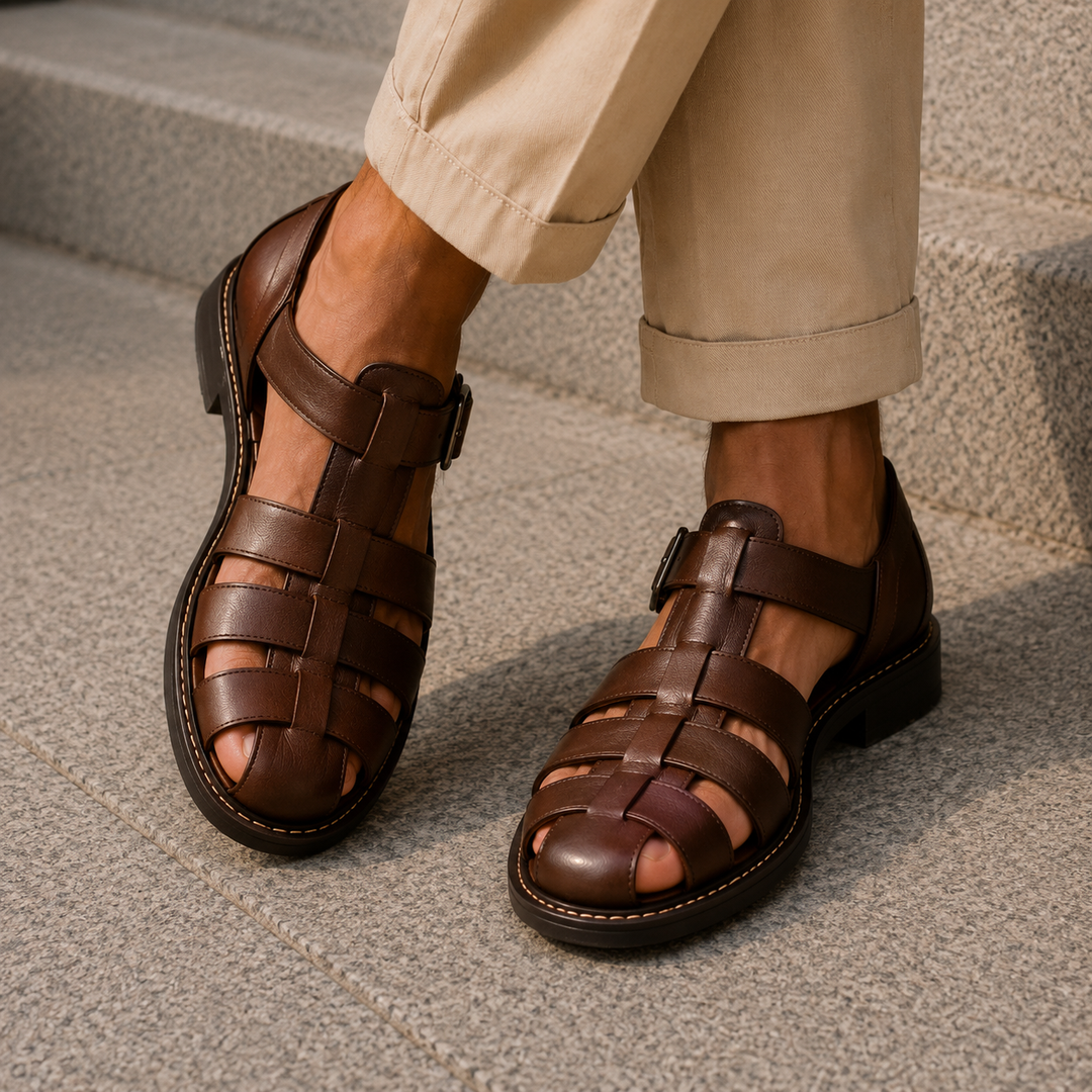 Men's Closed-Toe Fisherman Sandals for Summer Comfort