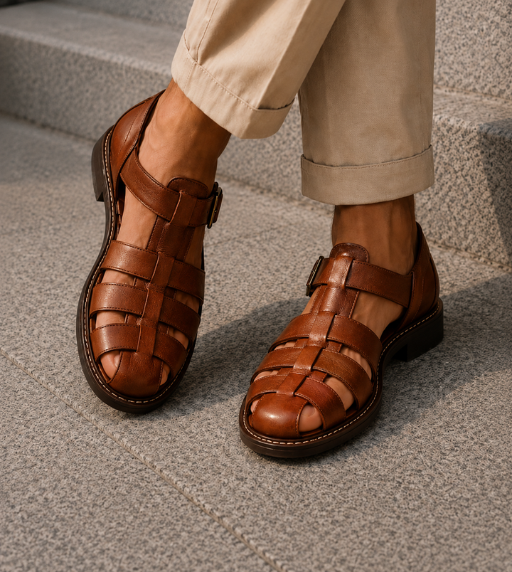 Men's Closed-Toe Fisherman Sandals for Summer Comfort