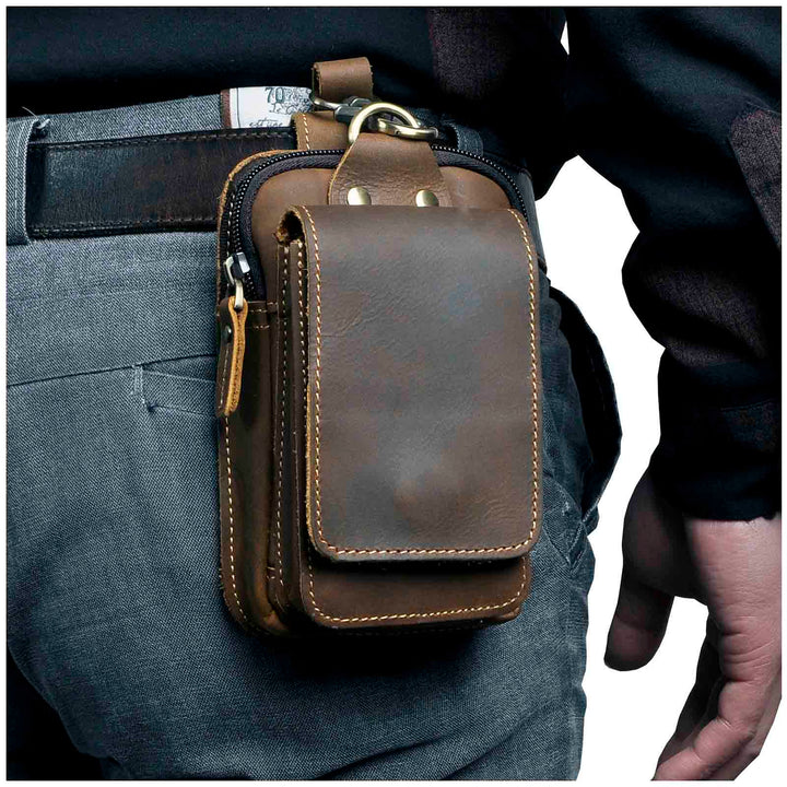 Men's Genuine Leather Waist Pack for Daily Essentials