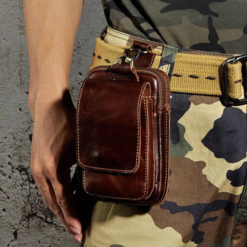 Men's Genuine Leather Waist Pack for Daily Essentials