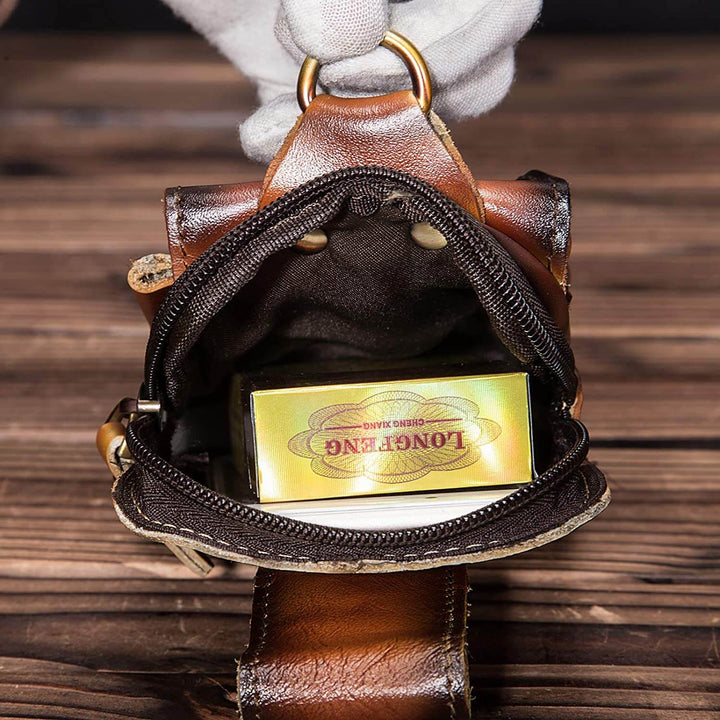Men's Genuine Leather Waist Pack for Daily Essentials