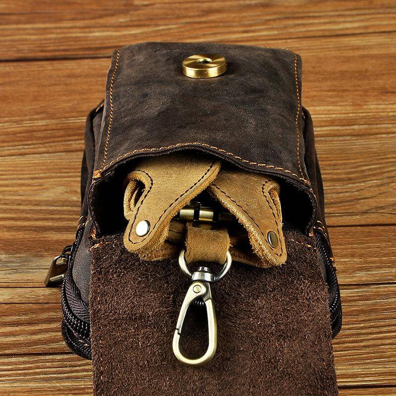 Men's Genuine Leather Waist Pack for Daily Essentials