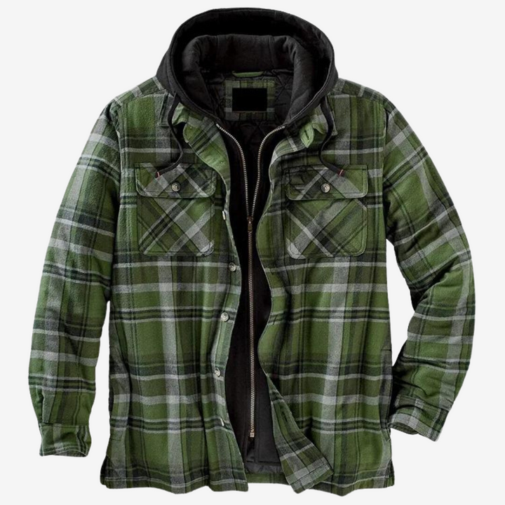 Men's Hooded Bomber Jacket with Quilted Lining
