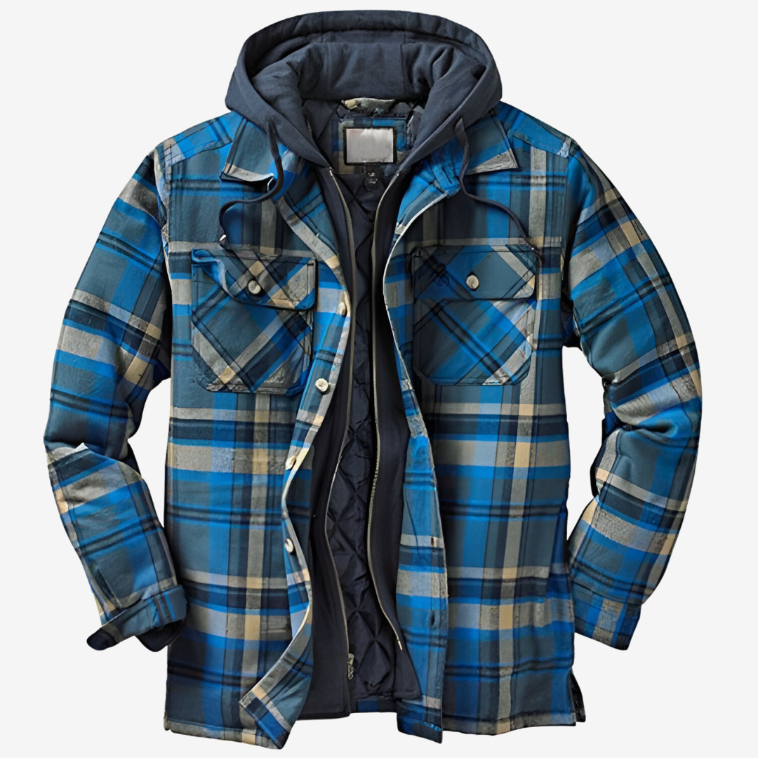 Men's Hooded Bomber Jacket with Quilted Lining