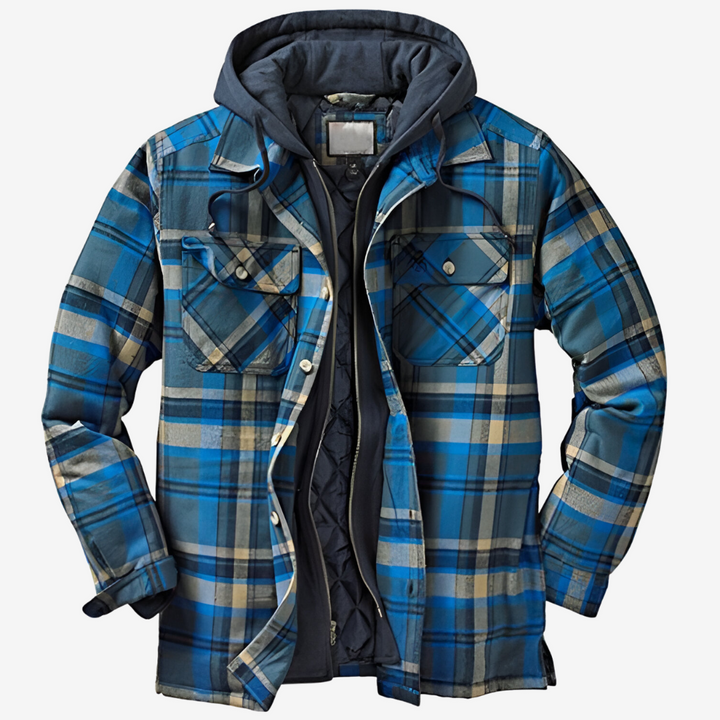 Men's Hooded Bomber Jacket with Quilted Lining