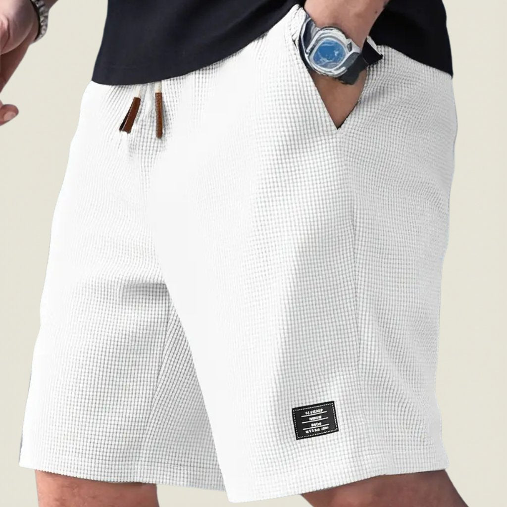 Men's Summer Shorts Waffle Structure with Elastic Waist