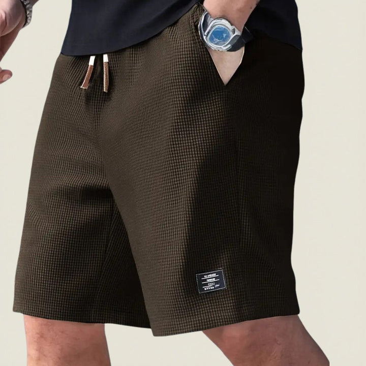 Men's Summer Shorts Waffle Structure with Elastic Waist