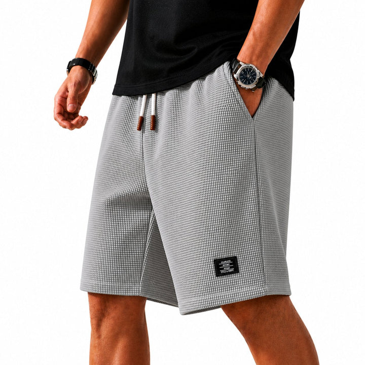 Men's Summer Shorts Waffle Structure with Elastic Waist