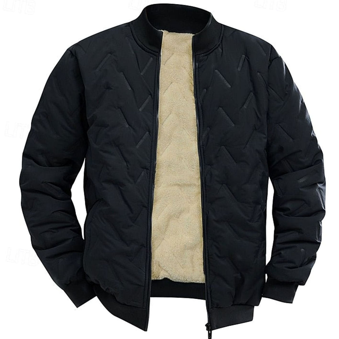 Men's Quilted Fleece-Lined Full-Zip Bomber Jacket