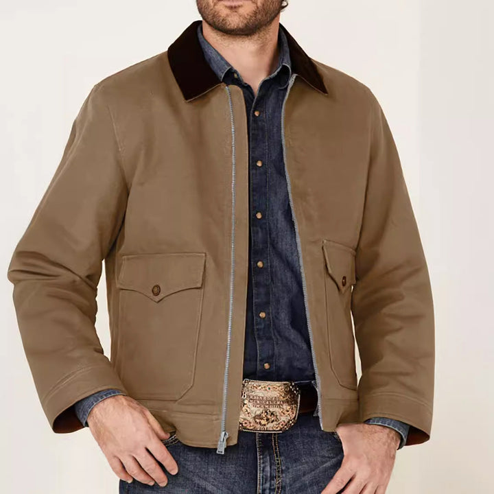 Men's Regular-Fit Zip-Up Jacket with Flap Pockets