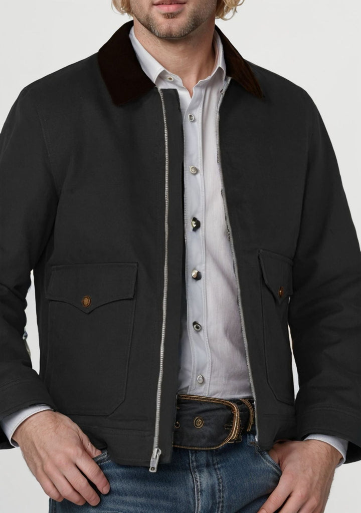 Men's Regular-Fit Zip-Up Jacket with Flap Pockets