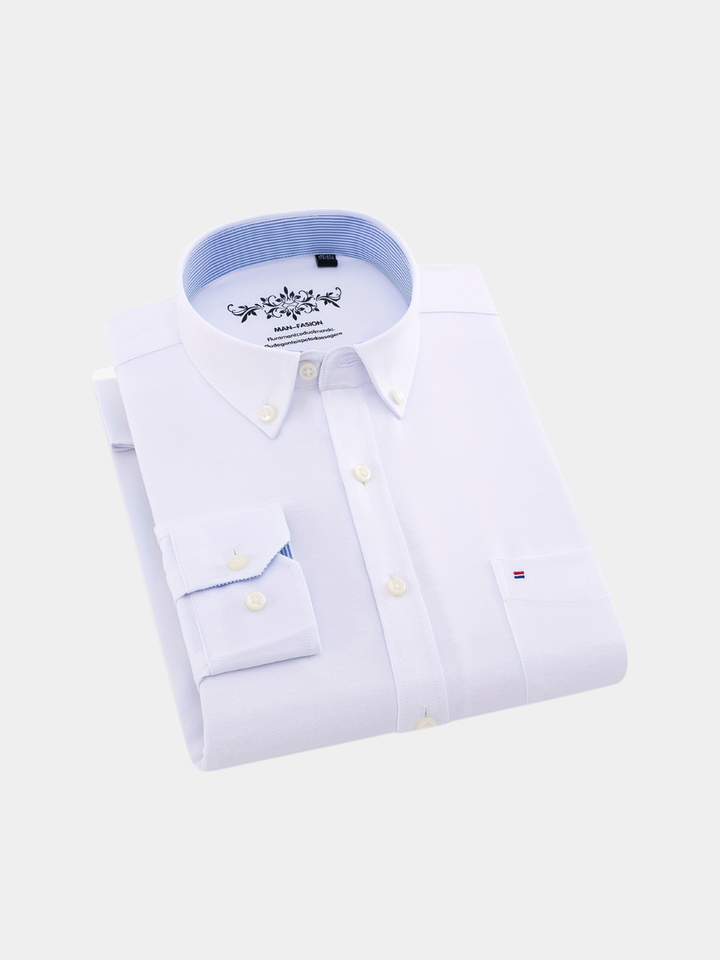 Men's Solid Collared Shirt with Pocket