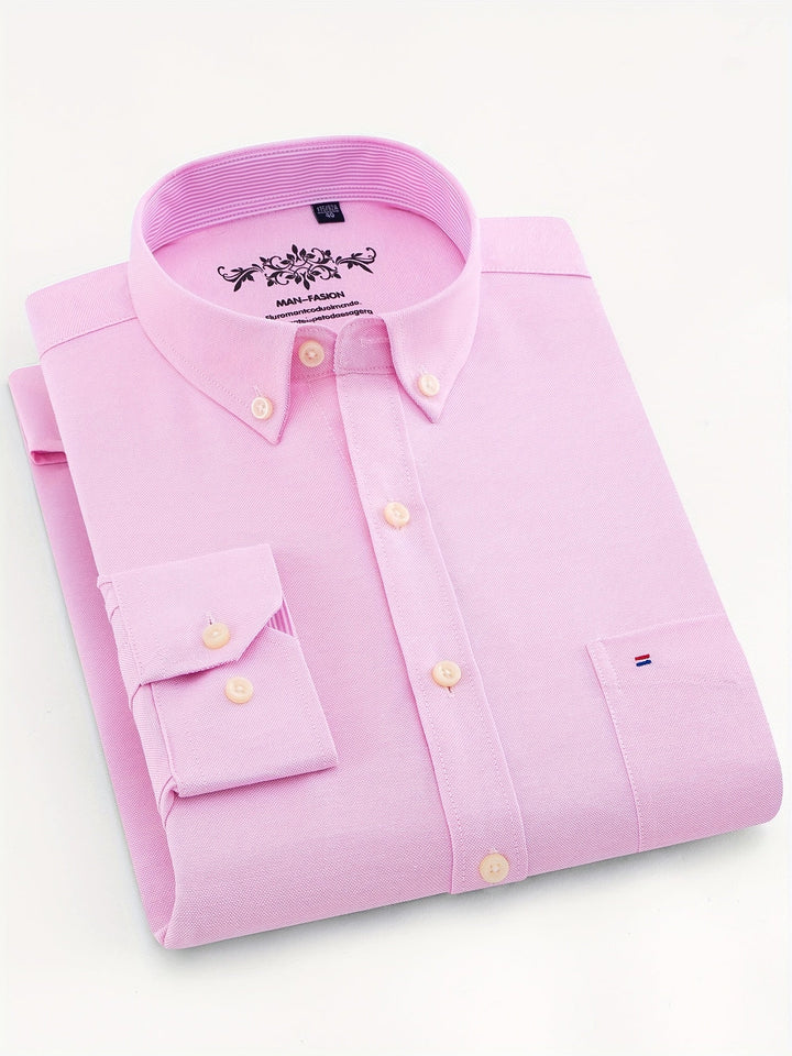 Men's Solid Collared Shirt with Pocket